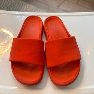 lululemon athletica Red-Orange Slide Sandals